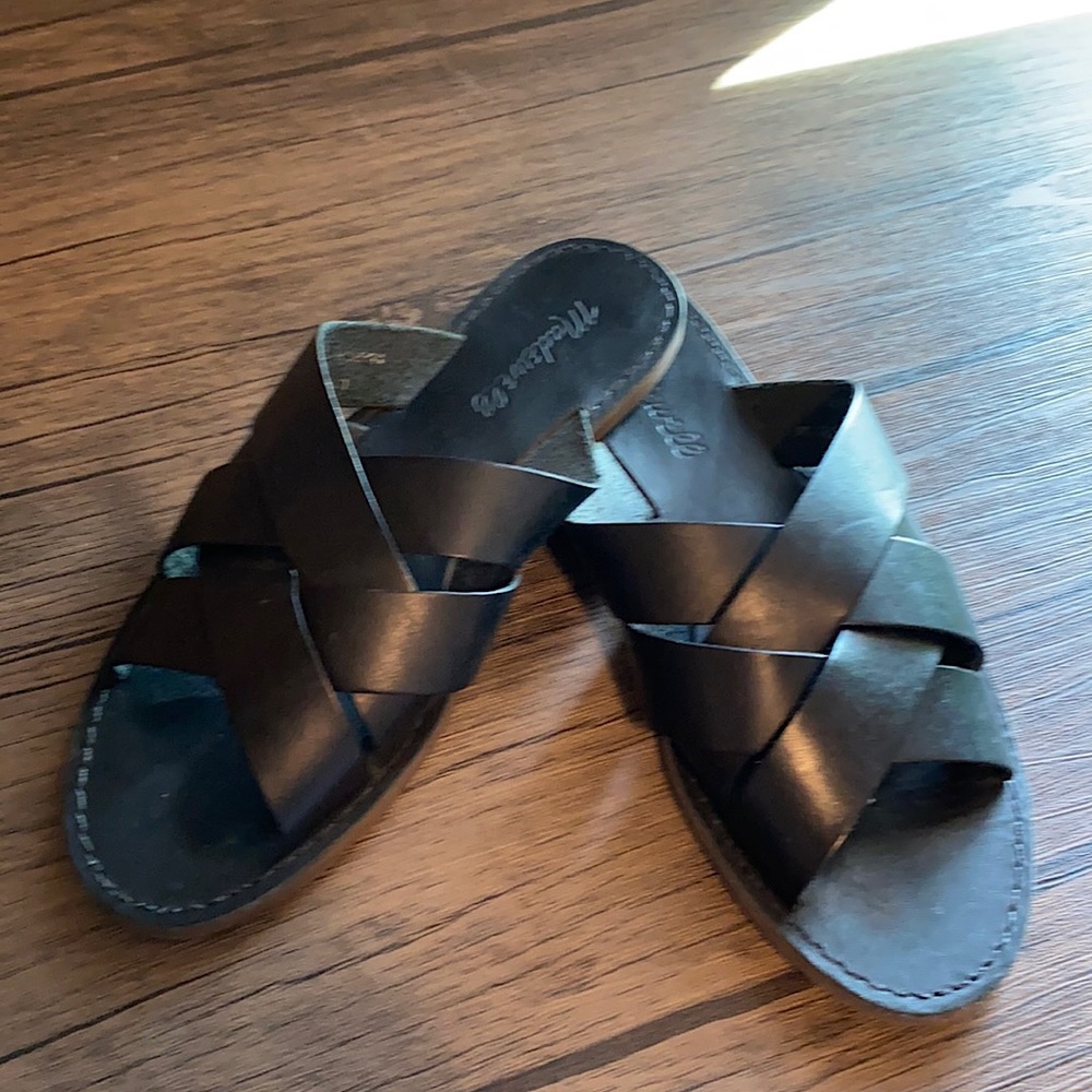 Madewell black leather sandals